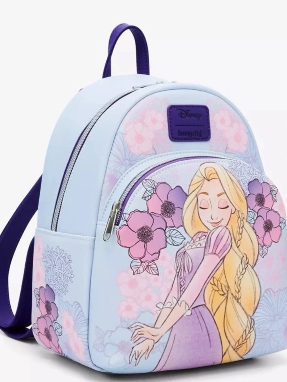 Loungefly Disney NWT Tangled Rapunzel Pastel Flowers Mini Backpack